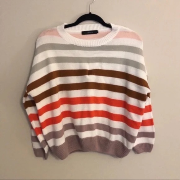 Zesica Sweaters - Striped Long Sleeve Chunky Knit Sweater